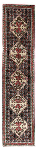 Håndknyttet. Opphav: Persia / Iran Senneh Teppe 55X235 Teppeløpere Svart/Beige (Ull, Persia/Iran)