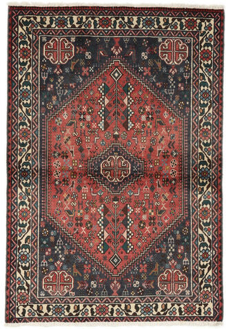 Håndknyttet. Opphav: Persia / Iran Abadeh Teppe 100X150 Svart/Mørk Rød (Ull, Persia/Iran)