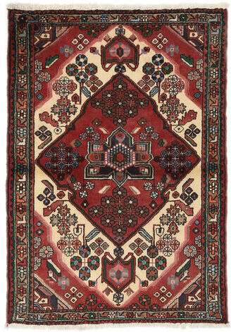 Håndknyttet. Opphav: Persia / Iran Hamadan Teppe 105X150 Ekte Orientalsk Håndknyttet Svart/Mørk Brun (Ull, Persia/Iran)