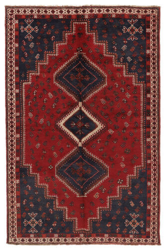 Håndknyttet. Opphav: Persia / Iran 157X240 Orientalsk Ghashghai Teppe Svart/Mørk Rød (Ull, Persia/Iran)