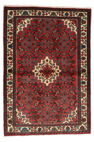 Håndknyttet. Opphav: Persia / Iran Hosseinabad Teppe 105X157 Svart/Mørk Brun (Ull, Persia/Iran)