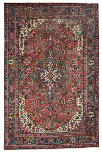 Håndknyttet. Opphav: Persia / Iran 194X300 Orientalsk Tabriz Teppe Svart/Mørk Brun (Ull, Persia/Iran)