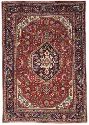 Håndknyttet. Opphav: Persia / Iran 202X288 Orientalsk Tabriz Teppe Svart/Mørk Brun (Ull, Persia/Iran)