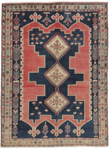 Håndknyttet. Opphav: Persia / Iran Afshar Teppe 151X205 Svart/Mørk Rød (Ull, Persia/Iran)