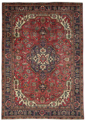 Håndknyttet. Opphav: Persia / Iran 208X299 Tabriz Teppe Ekte Orientalsk Håndknyttet Svart/Mørk Brun (Ull, Persia/Iran)