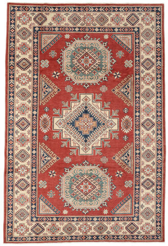 Håndknyttet. Opphav: Afghanistan Kazak Teppe 186X276 Rød/Mørk Brun (Ull, Afghanistan)