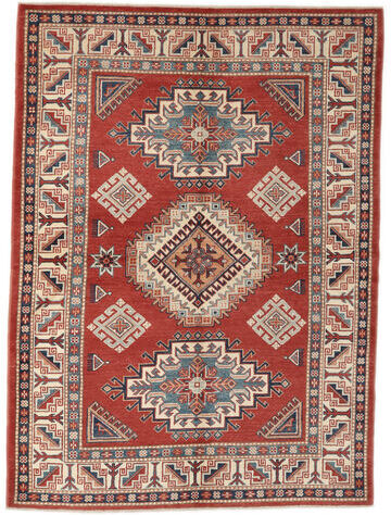 Håndknyttet. Opphav: Afghanistan Orientalsk Kazak Teppe 154X210 Mørk Brun/Mørk Rød (Ull, Afghanistan)