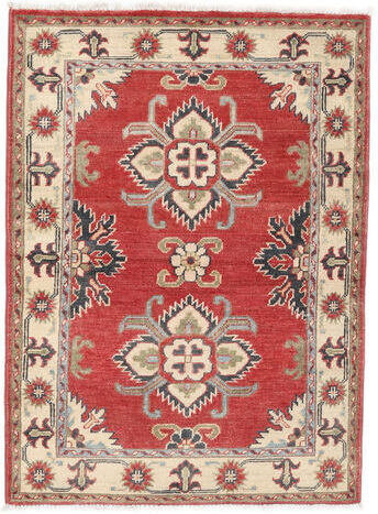 Håndknyttet. Opphav: Afghanistan Orientalsk Kazak Teppe 91X121 Mørk Rød/Beige (Ull, Afghanistan)