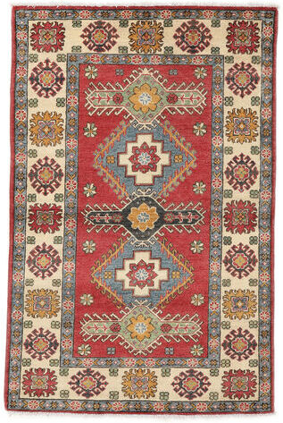 Håndknyttet. Opphav: Afghanistan Orientalsk Kazak Teppe 103X155 Mørk Brun/Rød (Ull, Afghanistan)