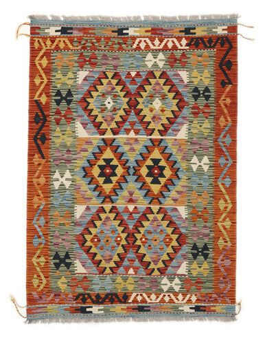 Håndknyttet. Opphav: Afghanistan Orientalsk Kelim Afghan Old Style Teppe 105X149 Hvit/Creme/Mørk Grønn (Ull, Afghanistan)