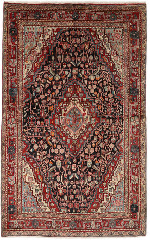 Håndknyttet. Opphav: Persia / Iran 136X210 Orientalsk Sarough Teppe Mørk Brun/Svart (Ull, Persia/Iran)