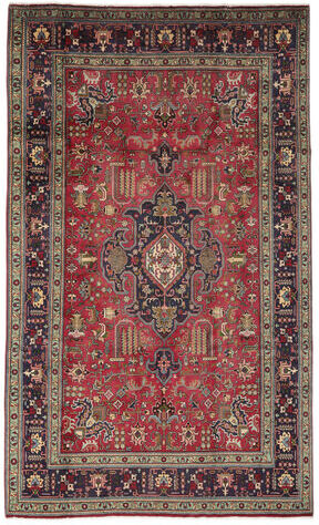 Håndknyttet. Opphav: Persia / Iran 191X306 Orientalsk Tabriz Teppe Mørk Brun/Svart (Ull, Persia/Iran)