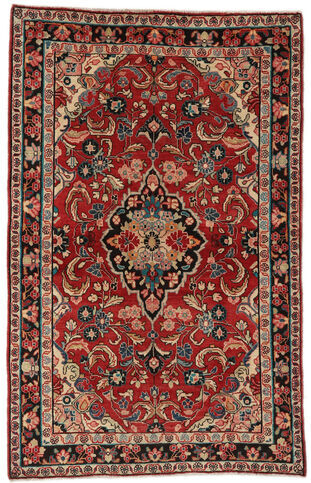 Håndknyttet. Opphav: Persia / Iran Sarough Teppe 130X203 Ekte Orientalsk Håndknyttet Svart/Mørk Rød (Ull, Persia/Iran)