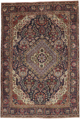 Håndknyttet. Opphav: Persia / Iran Persisk Tabriz Teppe 210X306 Mørk Brun/Svart (Ull, Persia/Iran)