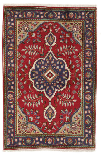 Håndknyttet. Opphav: Persia / Iran Håndknyttet Teppe Tabriz 102X154 Mørk Rød/Svart (Ull, Persia/Iran)