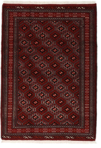 Håndknyttet. Opphav: Persia / Iran 105X150 Turkaman Teppe Ekte Orientalsk Håndknyttet Svart/Beige (Ull, Persia/Iran)