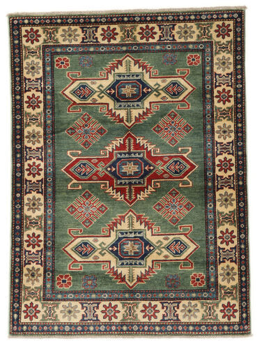 Håndknyttet. Opphav: Afghanistan Orientalsk Kazak Teppe 116X163 Svart/Mørk Grønn/Mørk Brun (Ull, Afghanistan)