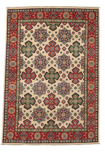 Håndknyttet. Opphav: Afghanistan Orientalsk Kazak Teppe 151X214 Mørk Brun/Svart (Ull, Afghanistan)