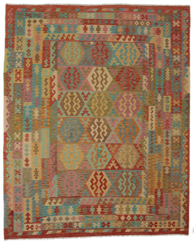 Håndknyttet. Opphav: Afghanistan Orientalsk Kelim Afghan Old Style Teppe 247X307 Mørk Brun/Brun (Ull, Afghanistan)