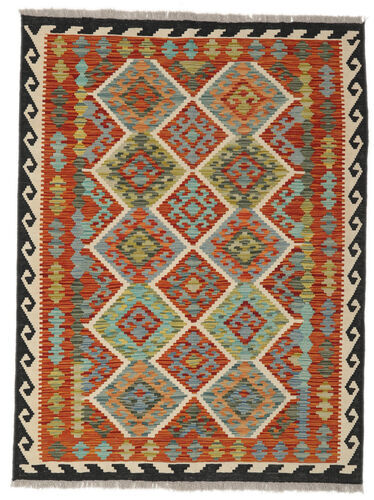 Håndknyttet. Opphav: Afghanistan Orientalsk Kelim Afghan Old Style Teppe 129X172 Mørk Rød/Mørk Grønn (Ull, Afghanistan)