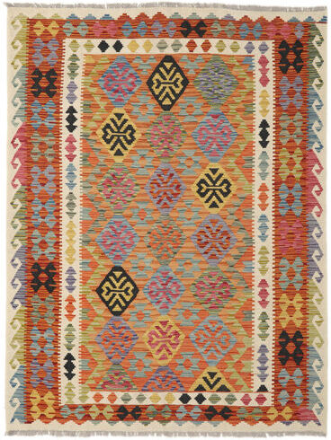 Håndknyttet. Opphav: Afghanistan Kelim Afghan Old Style Teppe 151X198 Mørk Rød/Mørk Brun (Ull, Afghanistan)