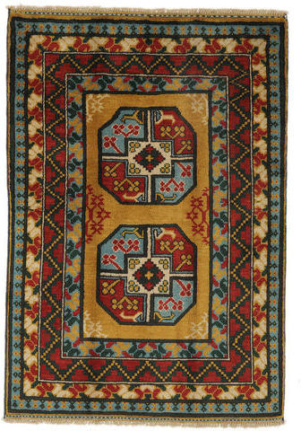 Håndknyttet. Opphav: Afghanistan Orientalsk Afghan Teppe 101X145 Svart/Mørk Rød (Ull, Afghanistan)