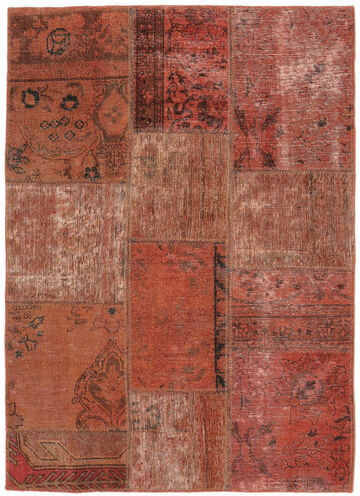 Håndknyttet. Opphav: Persia / Iran Ekte Teppe Patchwork - Persien/Iran 106X150 Mørk Brun/Mørk Rød (Ull, Persia/Iran)