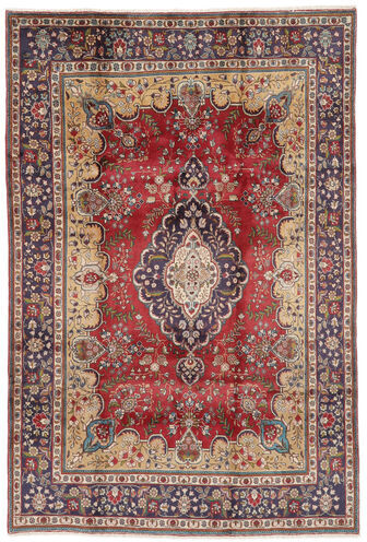 Håndknyttet. Opphav: Persia / Iran 200X294 Tabriz Teppe Ekte Orientalsk Håndknyttet Mørk Brun/Svart (Ull, Persia/Iran)