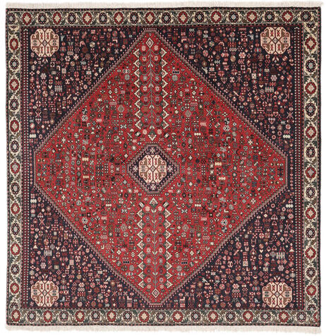 Håndknyttet. Opphav: Persia / Iran Håndknyttet Teppe Abadeh 198X199 Kvadratisk Mørk Brun/Svart (Ull, Persia/Iran)