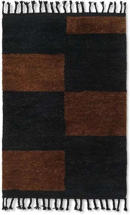 Ferm Living Mara Knotted Rug S Black/Chocolate - Ferm Living    1200 mm+800 mm