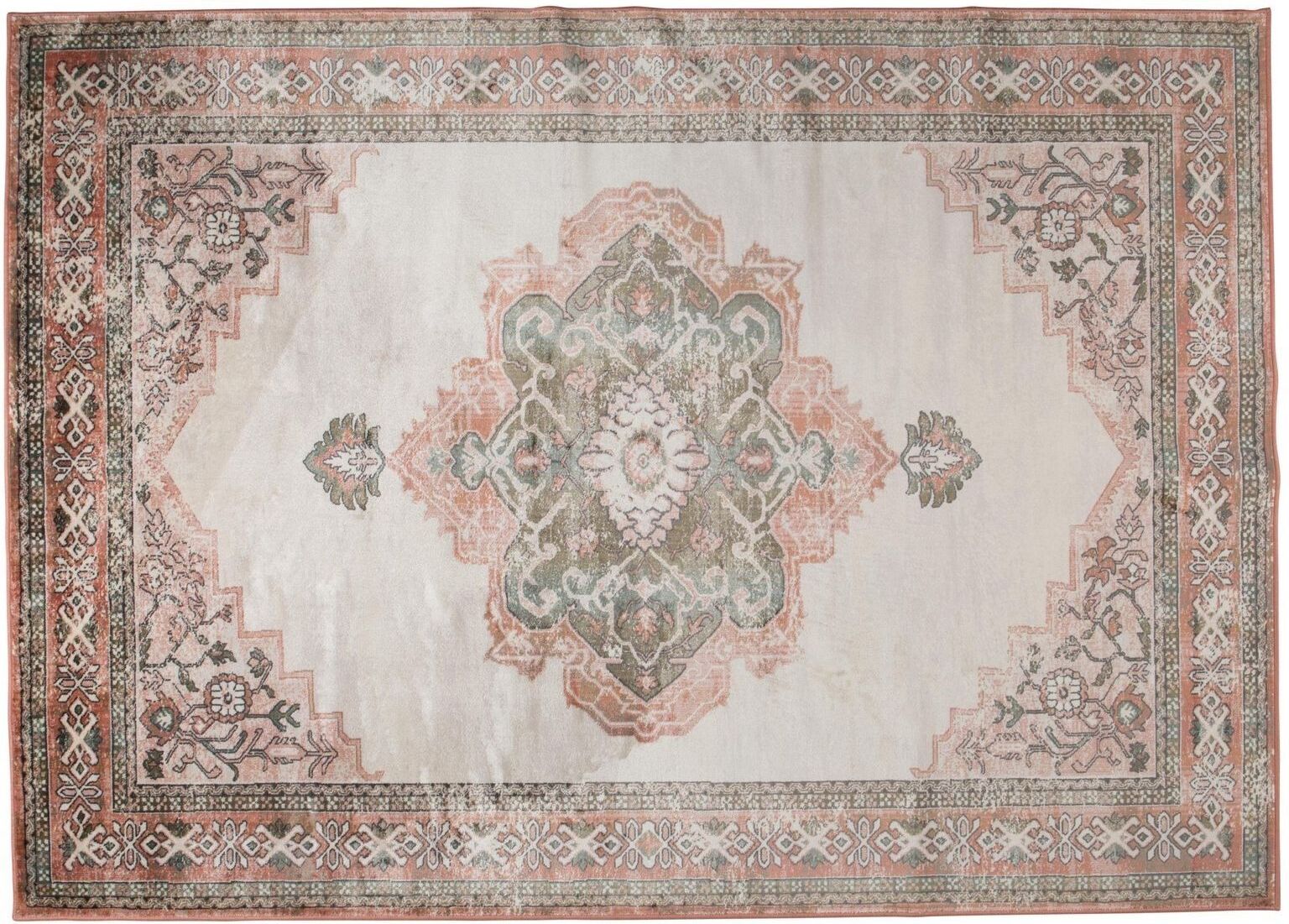 Dutchbone Mahal Teppe - Pink/Olive, 200x300   Unoliving