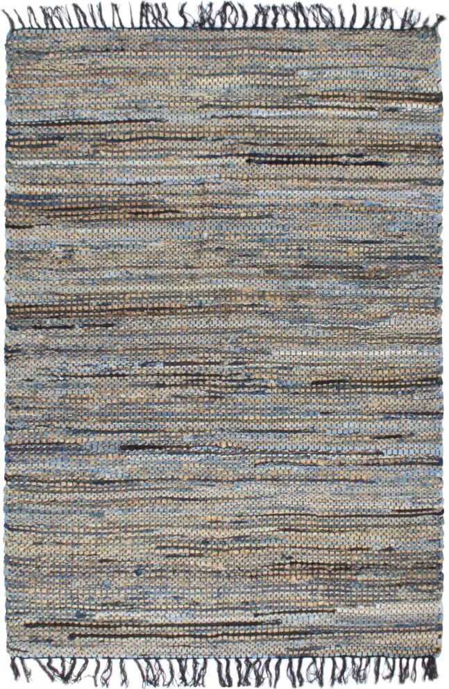 vidaXL Håndvevet Chindi juteteppe denim 80x160 cm flerfarget