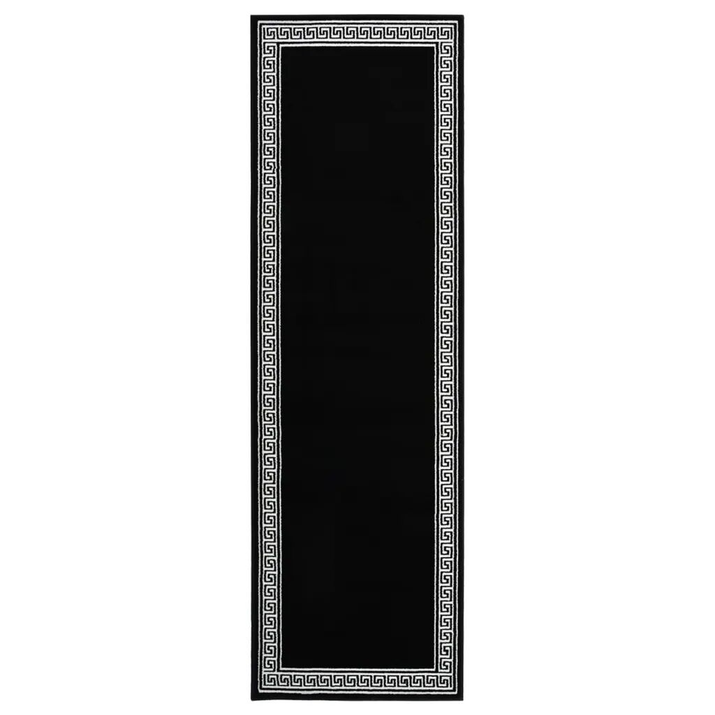 vidaXL Gulvteppe BFC svart med motiv 80x300 cm