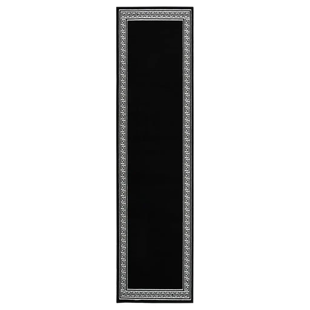 vidaXL Teppeløper BCF svart med motiv 80x400 cm