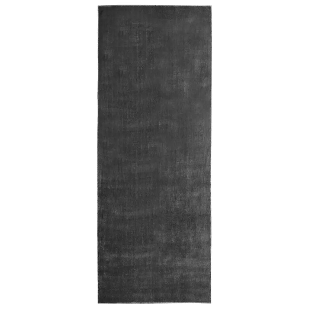 vidaXL Teppeløper vaskbar sammenleggbar 100x300 cm antrasitt polyester