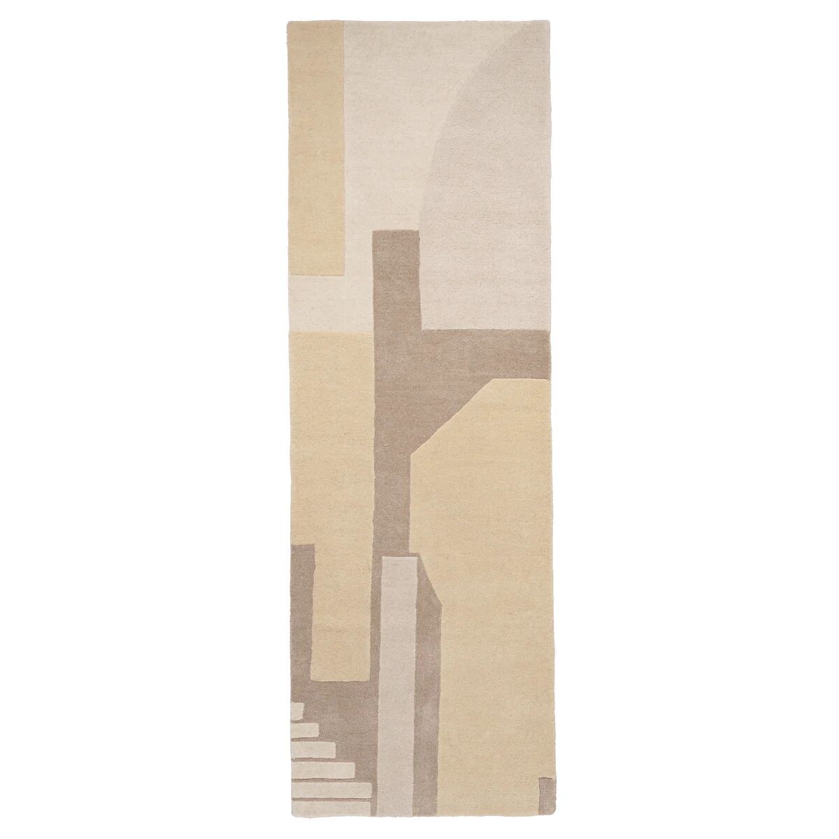 Broste Copenhagen Line ullteppe 80x250 cm Beige-brun