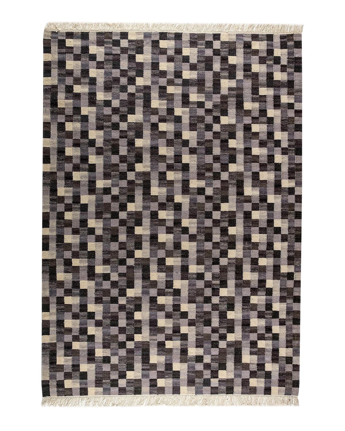 Kateha Small box håndvevd gulvteppe, grå 350x250