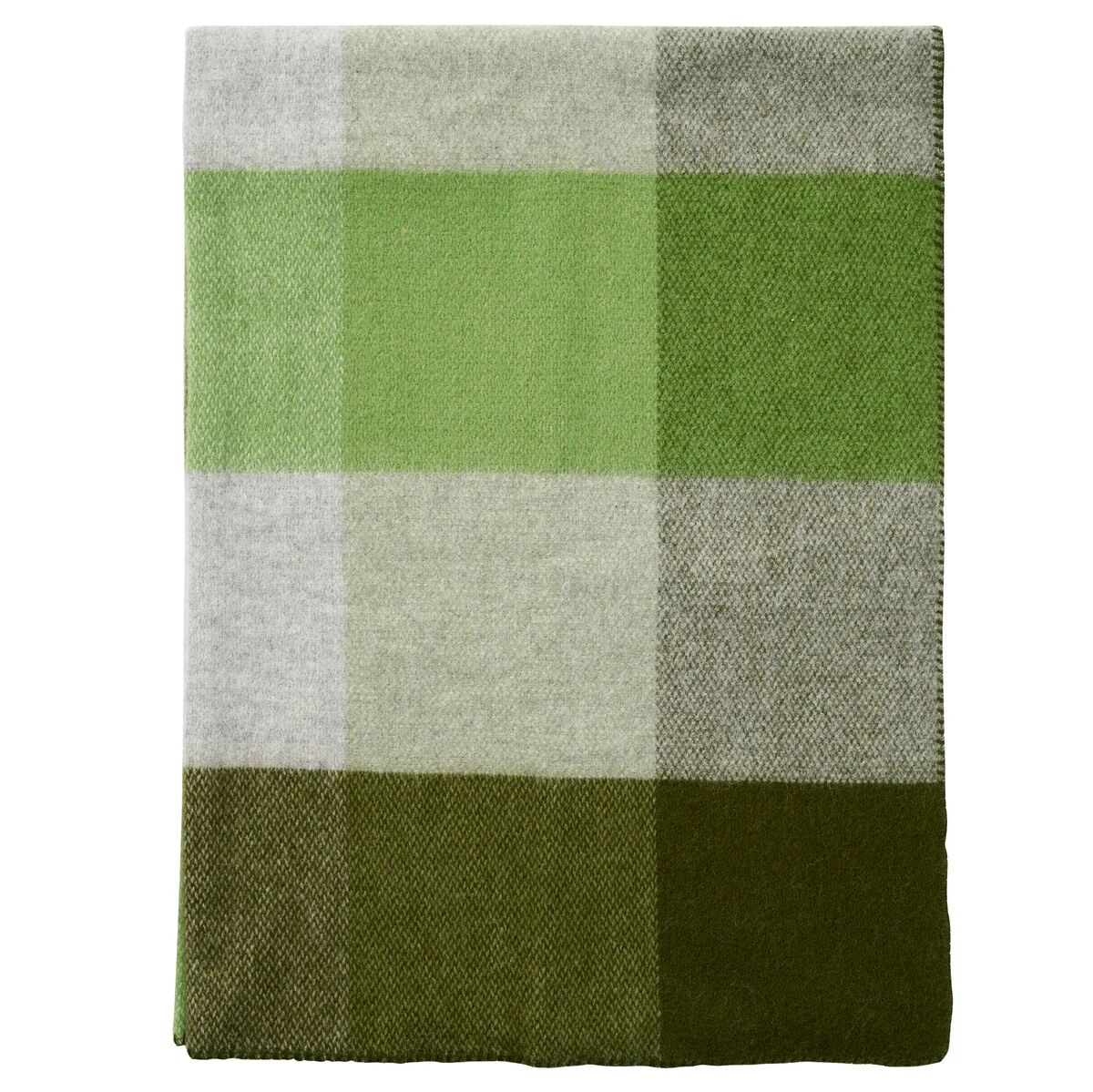 Klippan Yllefabrik Blokk ullpledd 130x180 cm Green