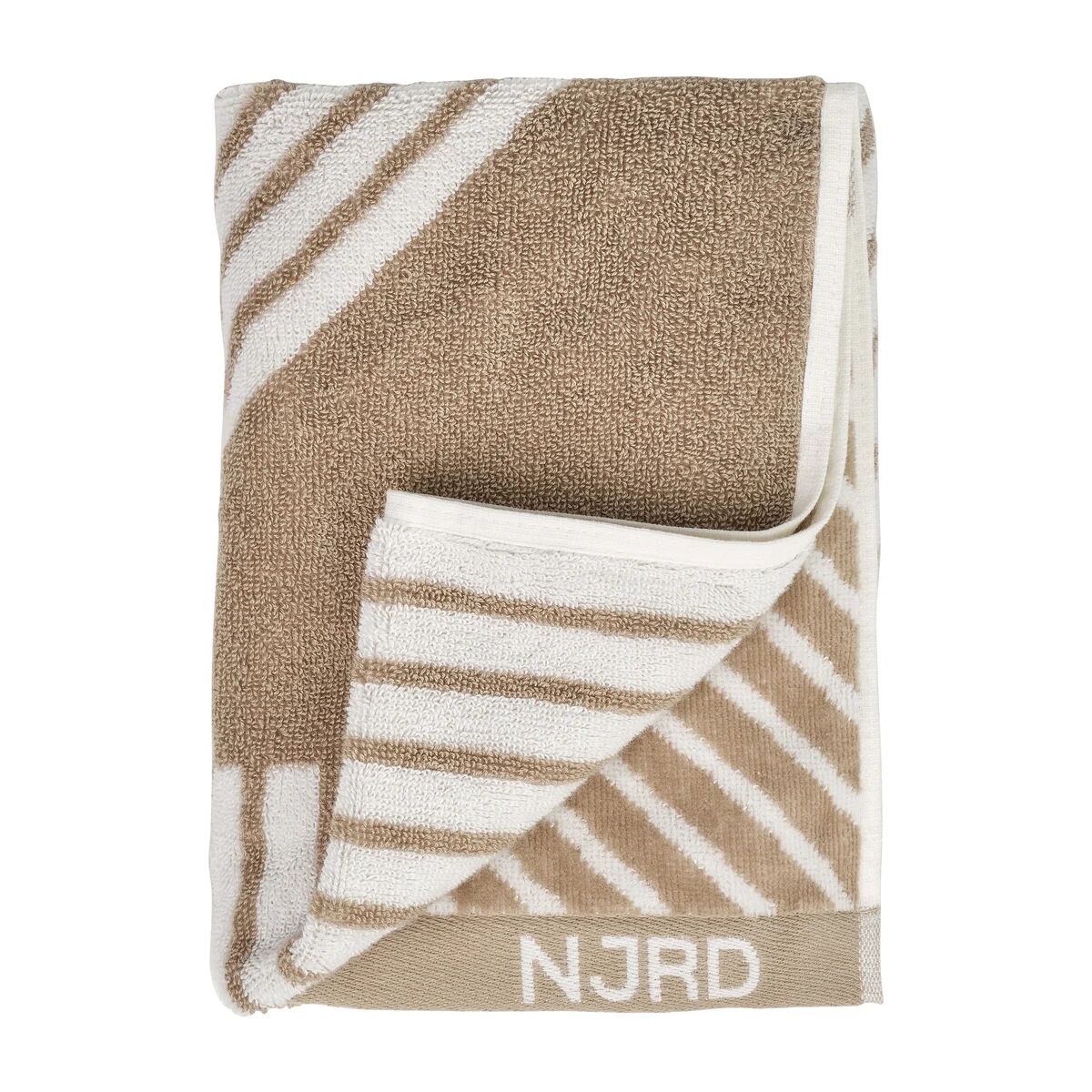 NJRD Stripes håndkle 50x70 cm Beige
