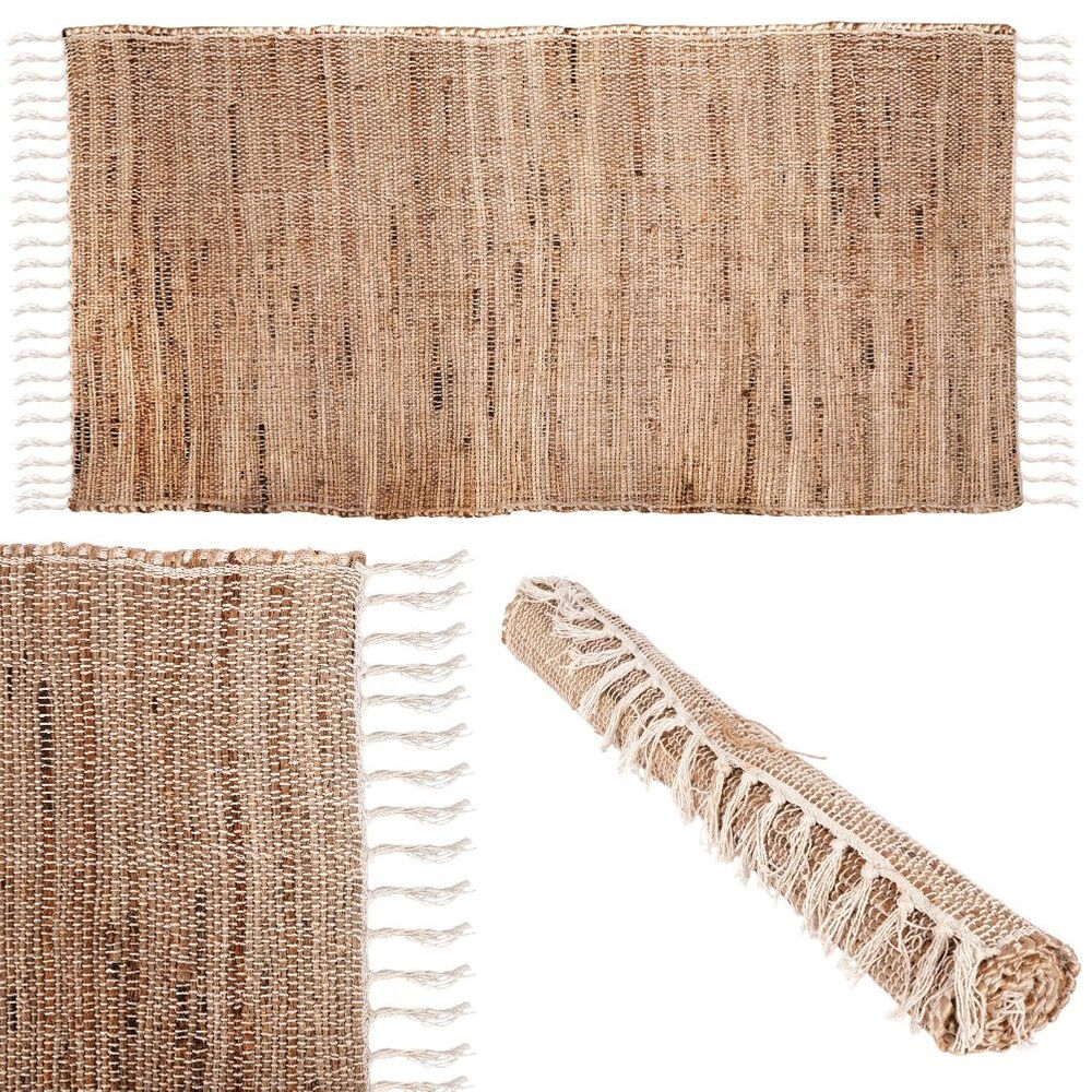 Home Styling Collection Dywan prostokątny bawełniany jutowy naturalny dywanik boho 140x70 cm