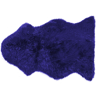 Beliani Tapete de pele de ovelha azul marinho 65 x 110 cm natural estilo rústico