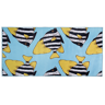 Beliani Tapete fundo azul com peixes amarelos e pretos de poliéster 80 x 150 cm estilo moderno