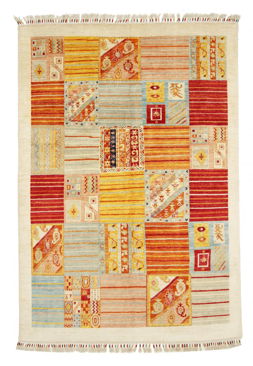 Nain Trading Oriental Rug Arijana Patchwork 239x166 Orange/Pink (Wool, Pakistan, Hand-Knotted)