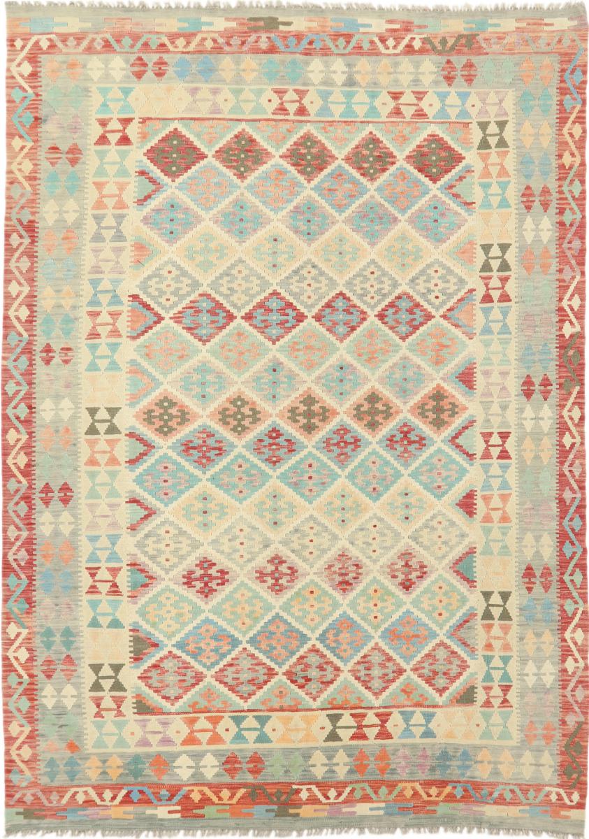 Nain Trading Tapete Kilim Afegão Heritage 293x207 Beige/Orange (Afeganistão, Lã, Tecidos à mão)