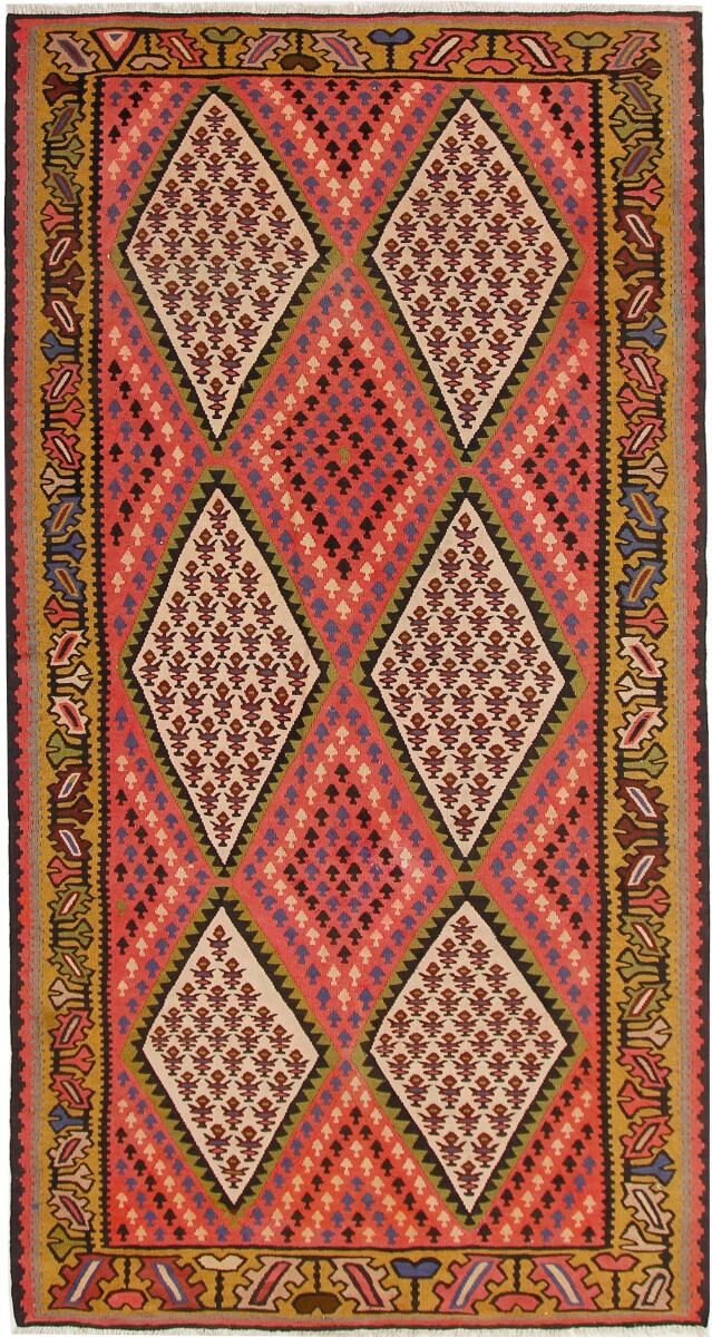 Nain Trading Tapete Oriental Kilim Fars Azerbaijan Antigo 284x151 Corredor Orange/Pink (Lã, Pérsia / Irão, Tecidos à mão)
