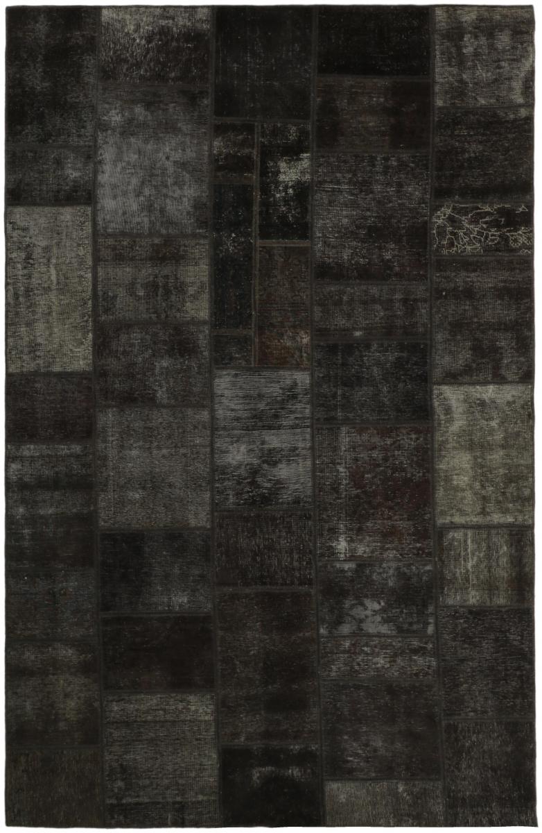 Nain Trading Tapete Oriental Patchwork 302x197 Dark Grey/Dark Brown (Lã, Pérsia / Irão, Mão-atada)
