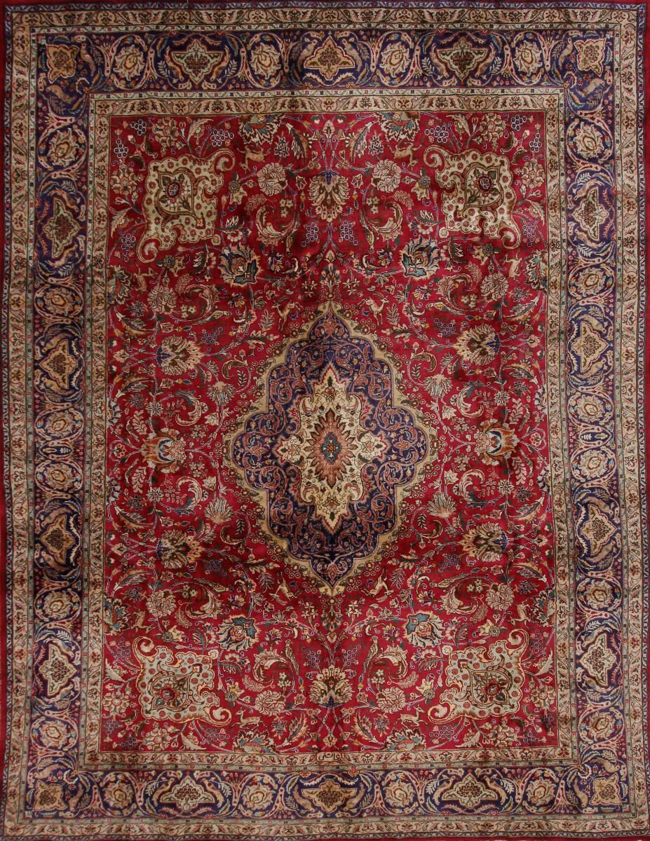 Nain Trading Tapete Oriental Tabriz 390x297 Brown/Purple (Lã, Pérsia / Irão, Mão-atada)