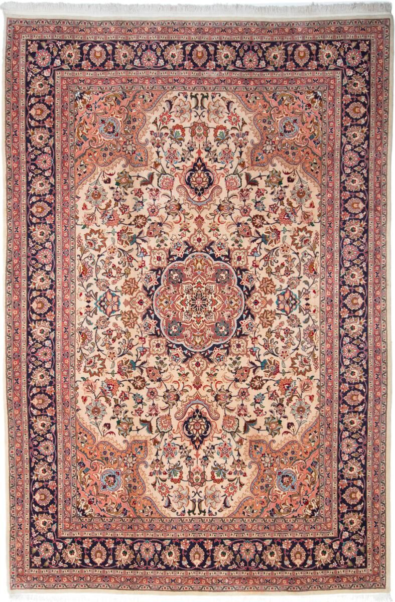 Nain Trading Tapete Oriental Tabriz 50Raj 303x203 Dark Grey/Pink (Lã / seda, Pérsia / Irão, Mão-atada)