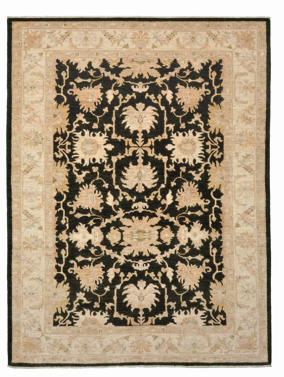 Nain Trading Oriental Rug Ziegler Farahan Arijana 192x142 Dark Grey/Pink (Wool, Pakistan, Hand-Knotted)