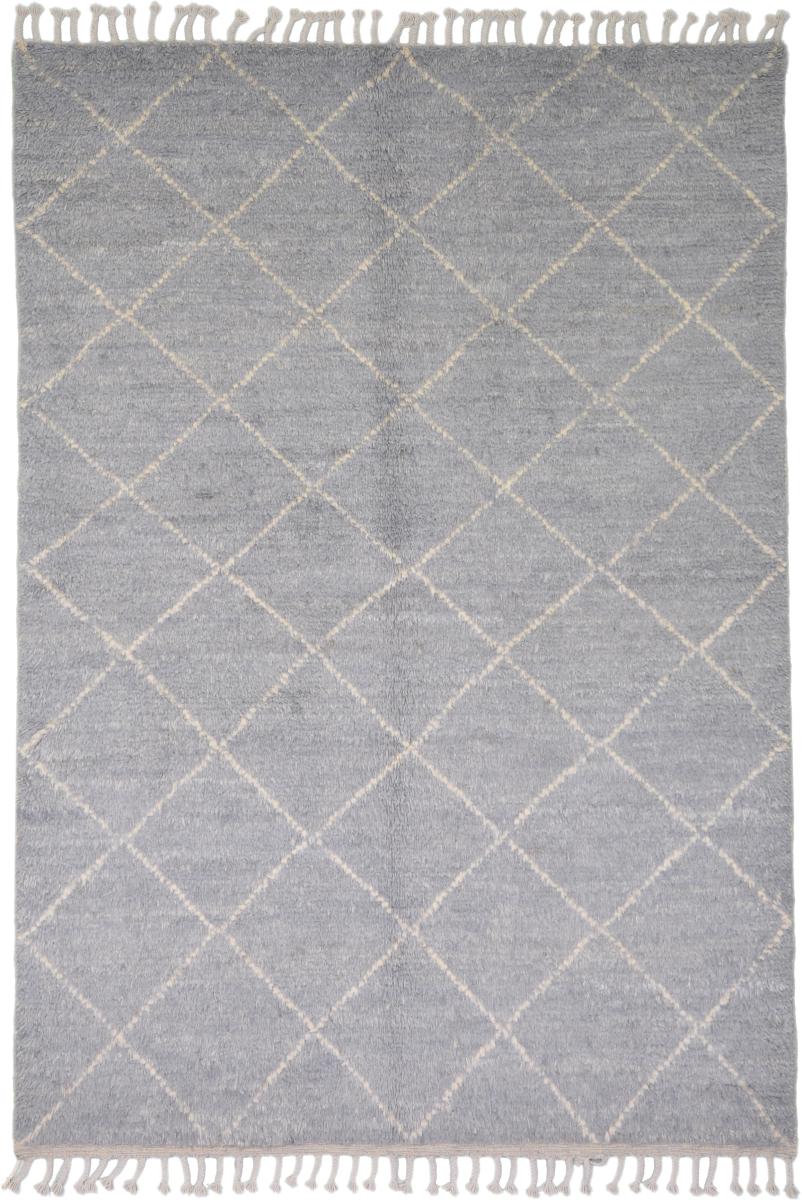 Nain Trading Oriental Rug Berber Maroccan Design 246x174 Grey/Beige (Wool, Pakistan, Hand-Knotted)